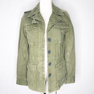Madewell Women’s Coat Green Utility Jacket Cotton Stretch Size XS